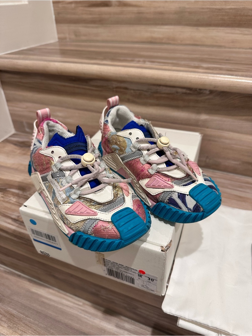 Dolce & Gabbana Athletic Sneakers - Pink & Blue